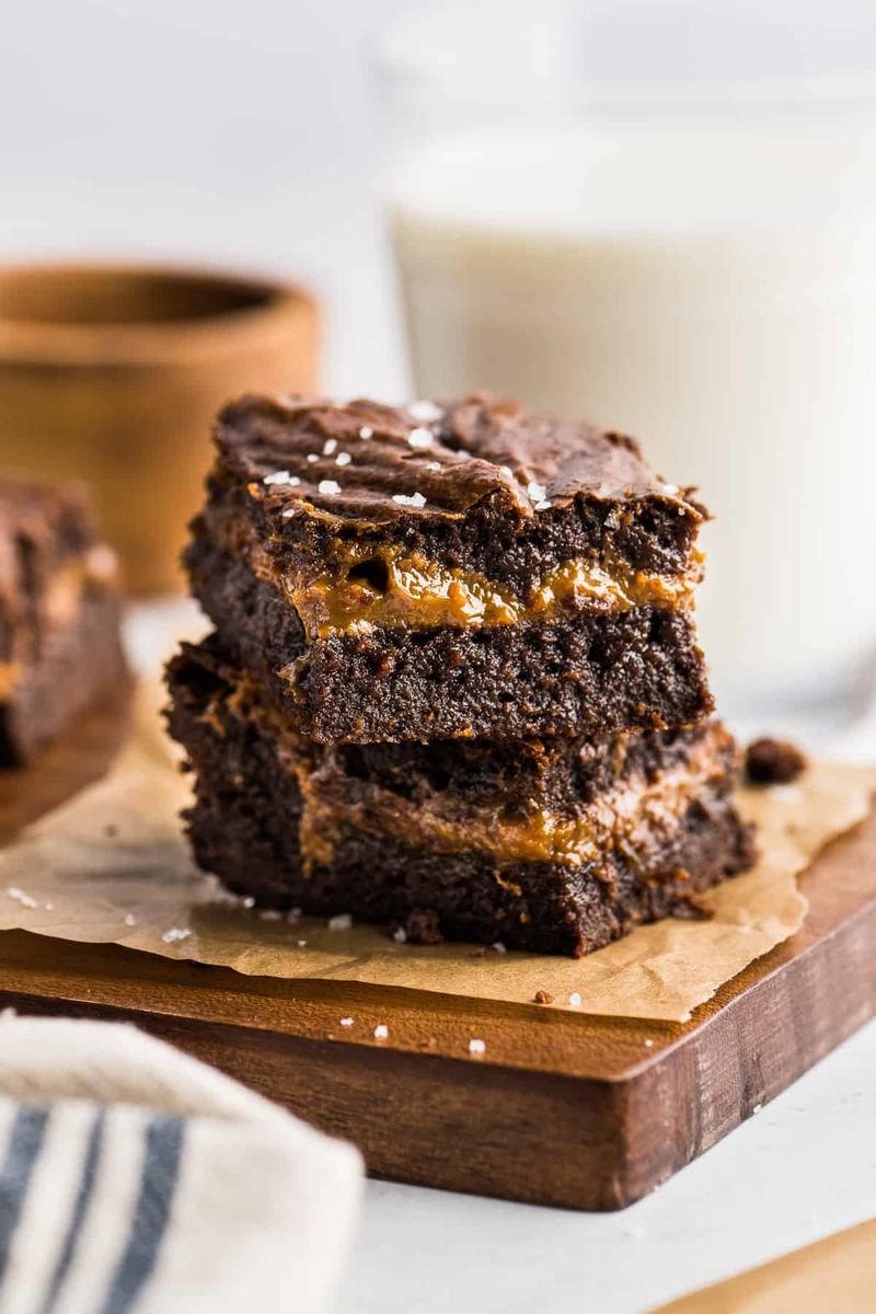 Dulce De Leche Stuffed Brownies