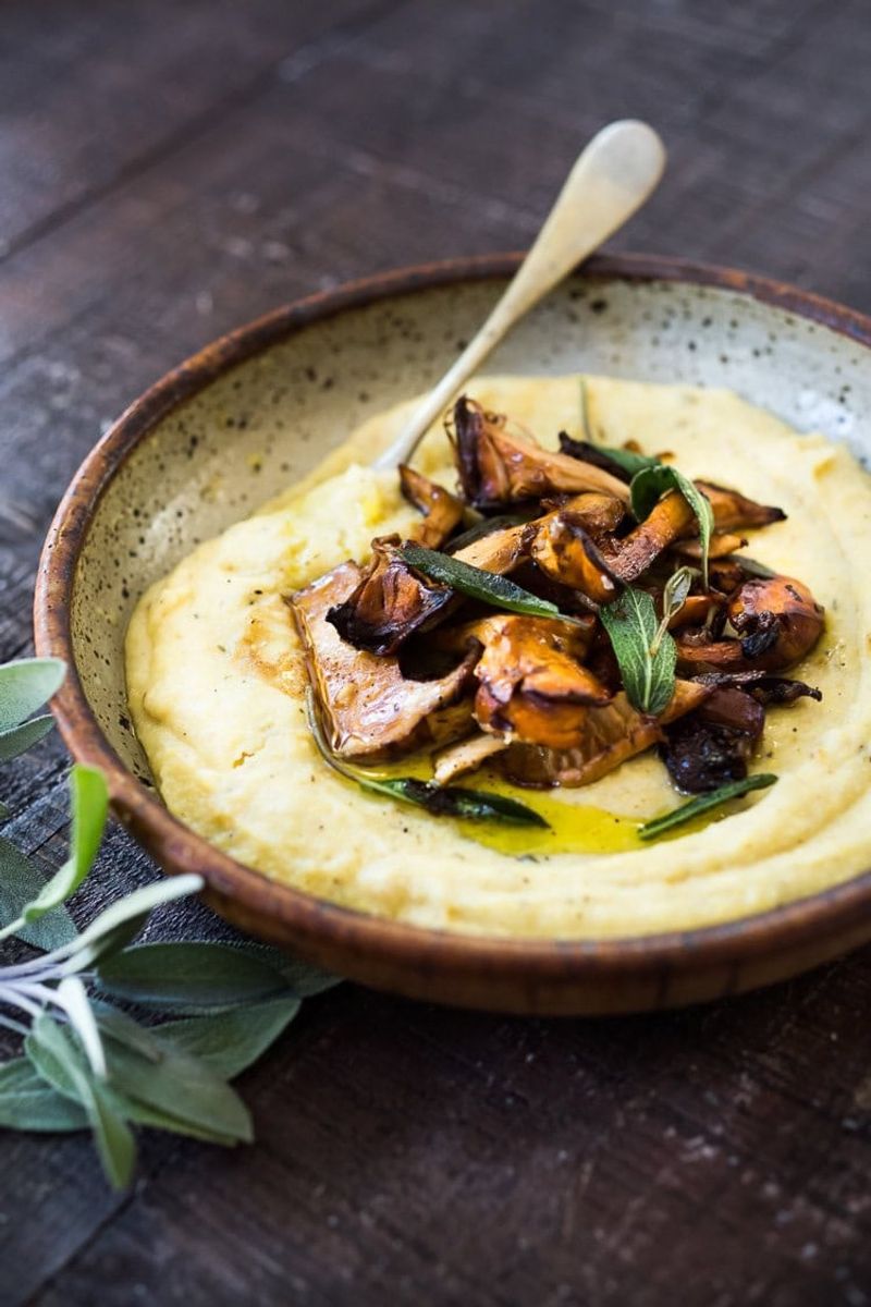 Savory Breakfast Polenta With Mushrooms