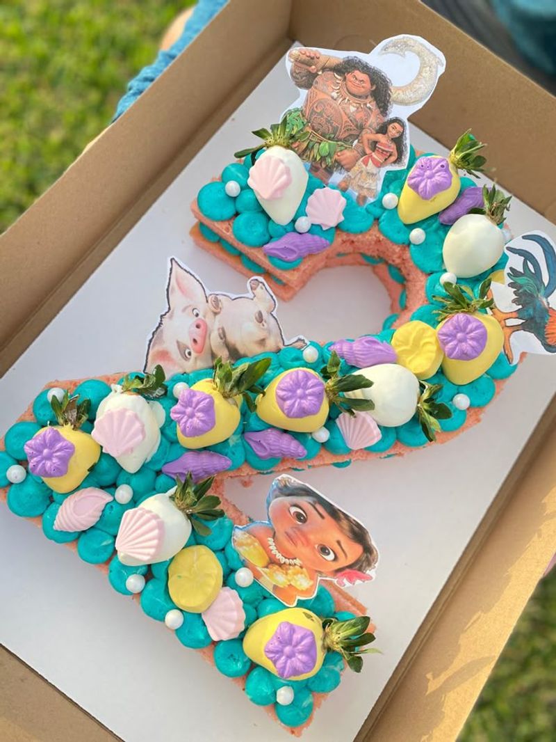 Balloon Mosaic Number Cake