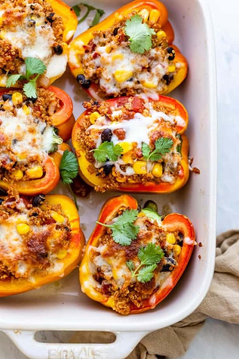 Stuffed Bell Peppers With Quinoa and Herbs