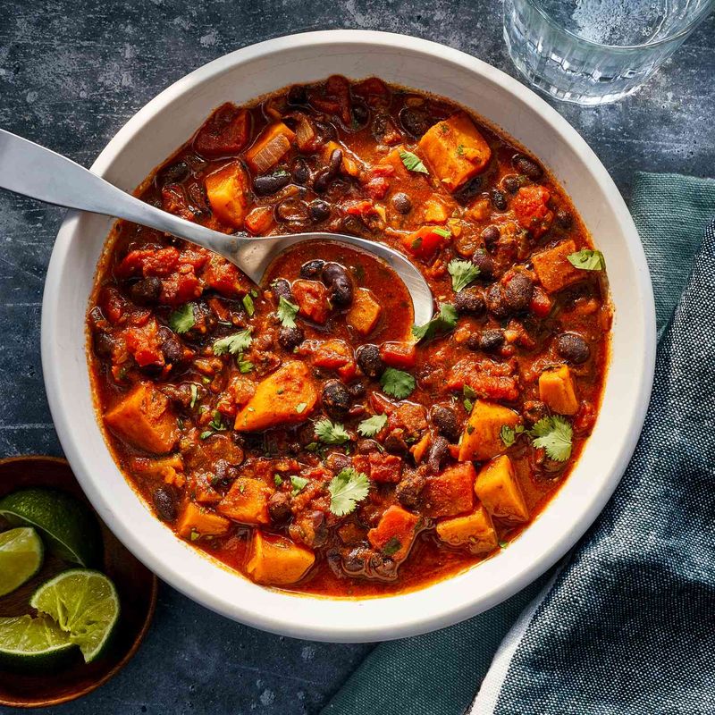 Loaded Sweet Potato Black Bean Chili