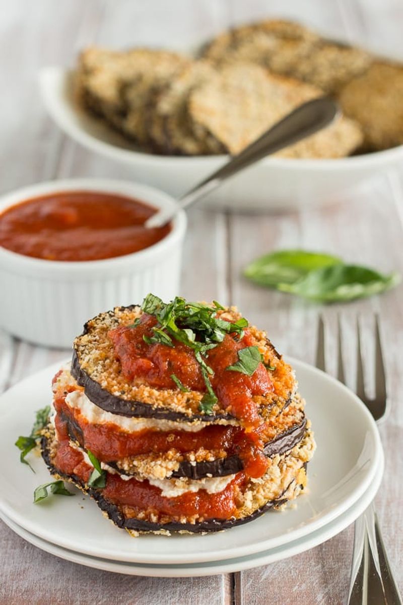 Eggplant Parmesan Stacks