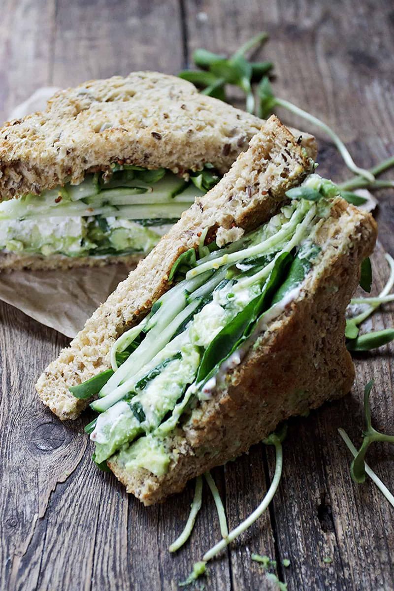 Spinach, Cucumber, And Cream Cheese