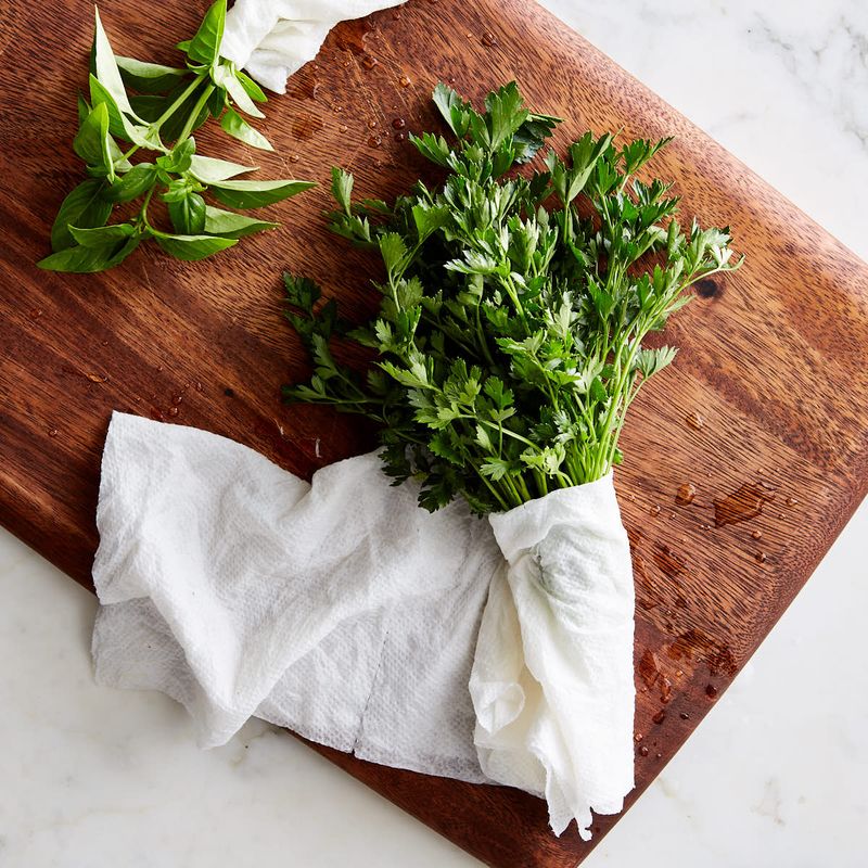 Wrap Herbs In A Damp Cloth
