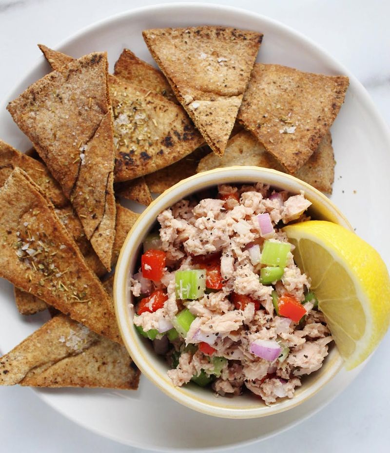 Tuna On Whole Grain Crackers
