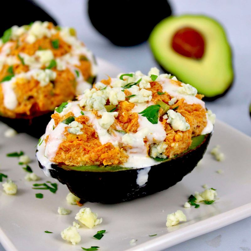 Buffalo Chicken Stuffed Avocados