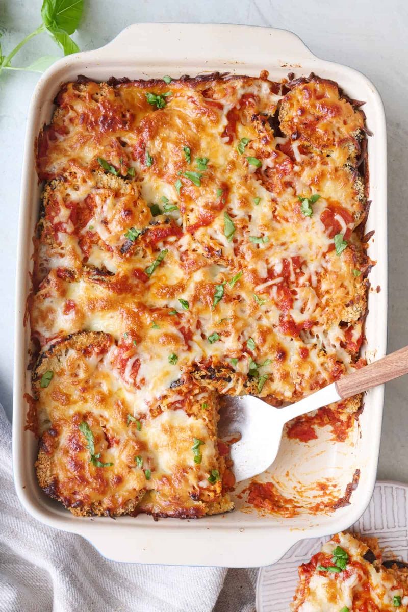 Eggplant Parmesan With Fresh Basil