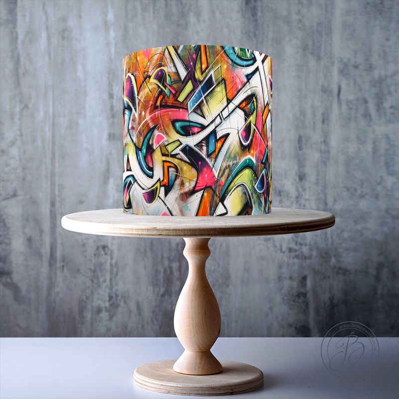 Neon Graffiti Street Art Cake
