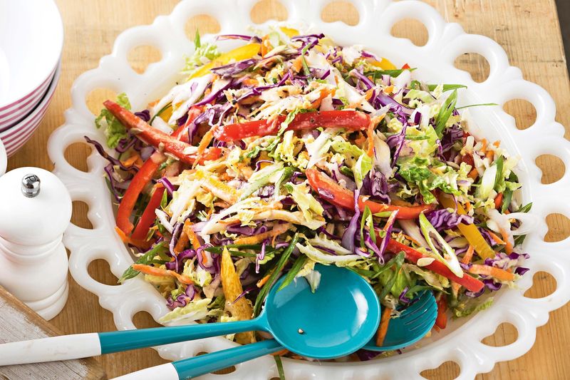 Rainbow Slaw Sandwich With Tahini