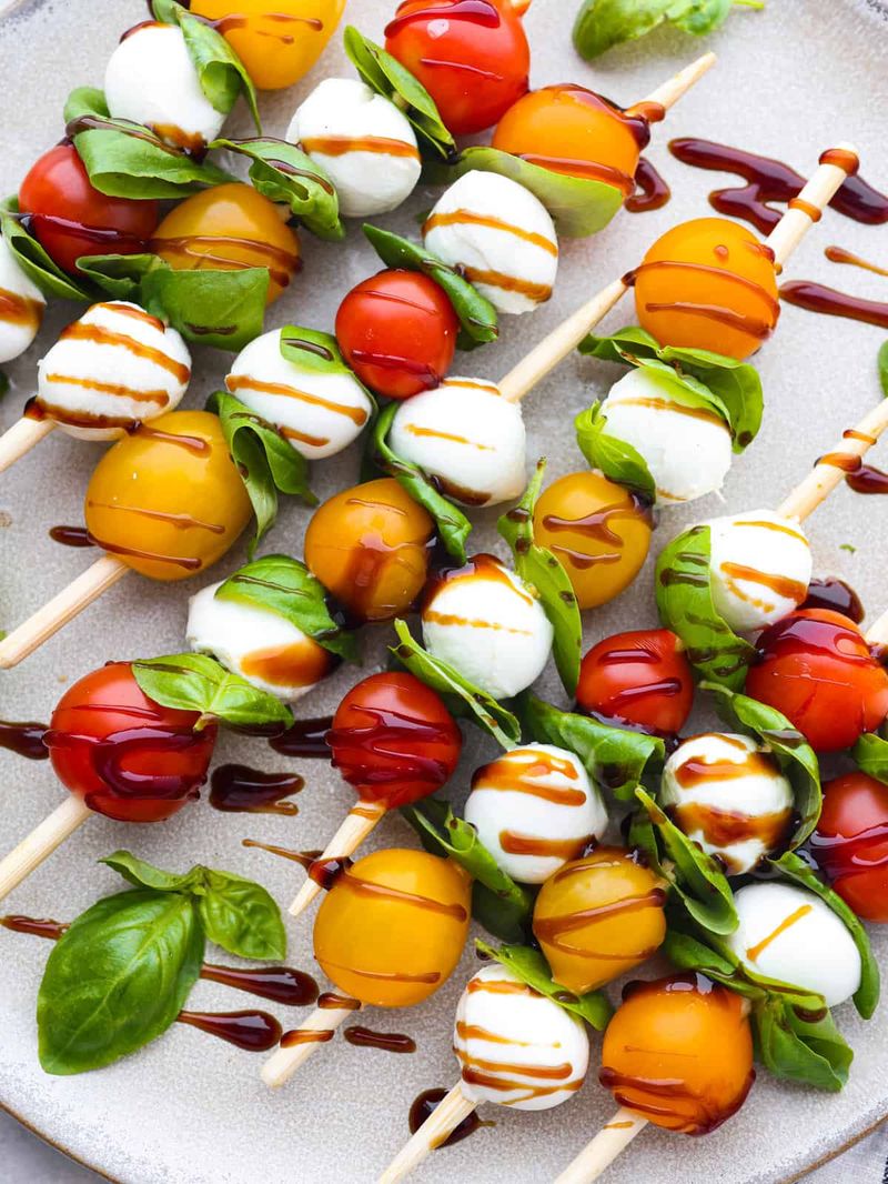 Caprese Skewers With Balsamic Glaze