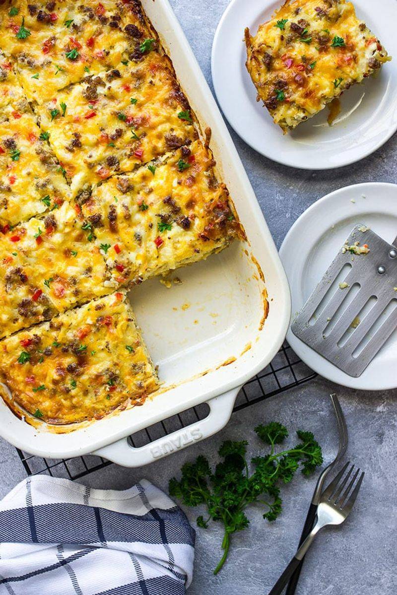 Breakfast Hash Brown Egg Bake