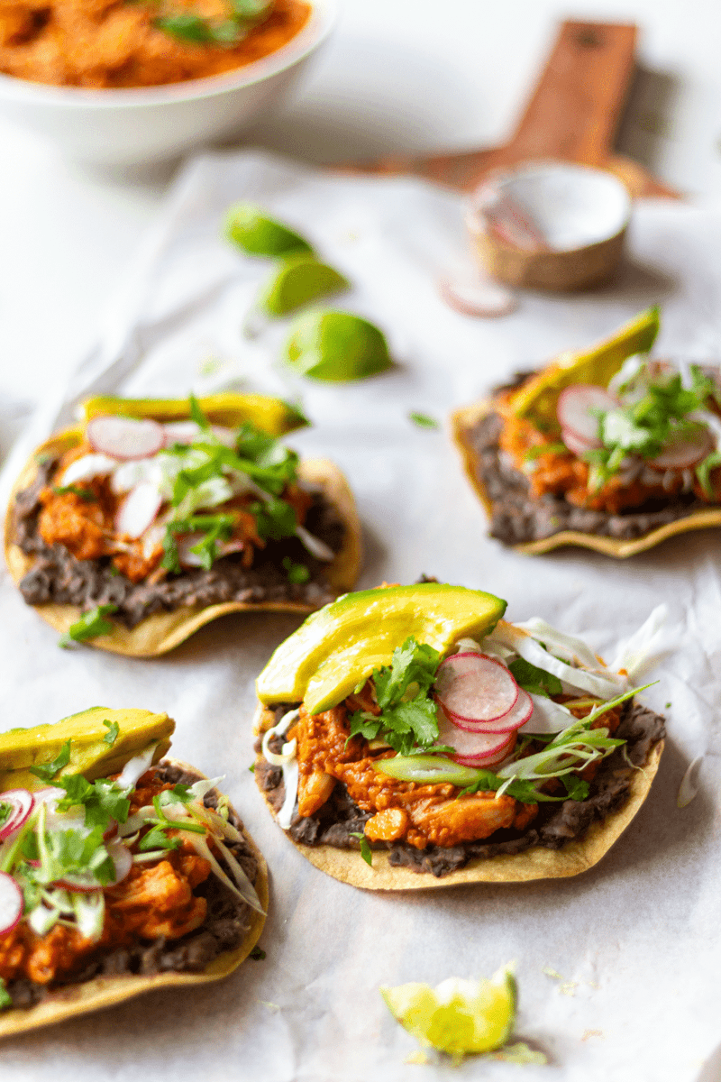 Crispy Jackfruit Tinga Tostadas