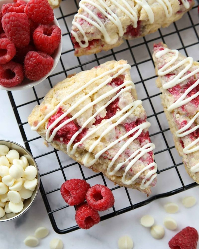Raspberry White Chocolate Scones