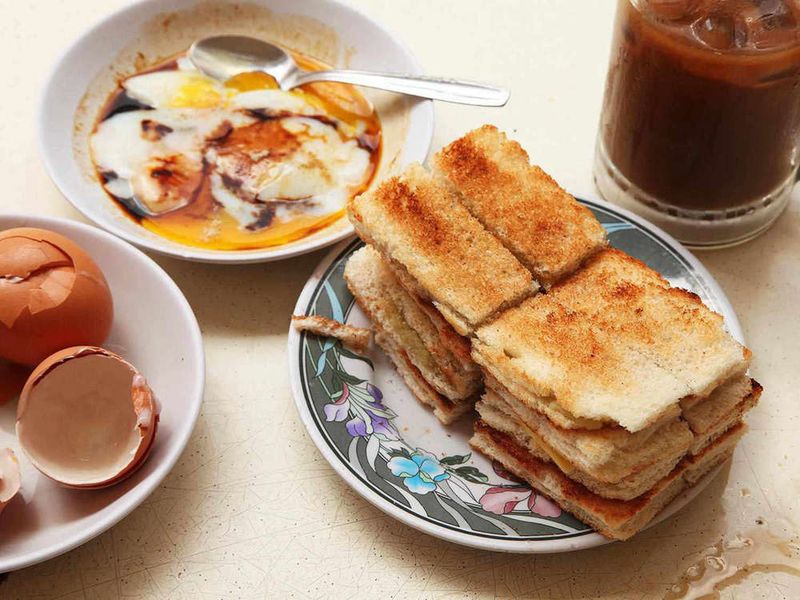 Kaya Toast With Soft-Boiled Eggs From Singapore