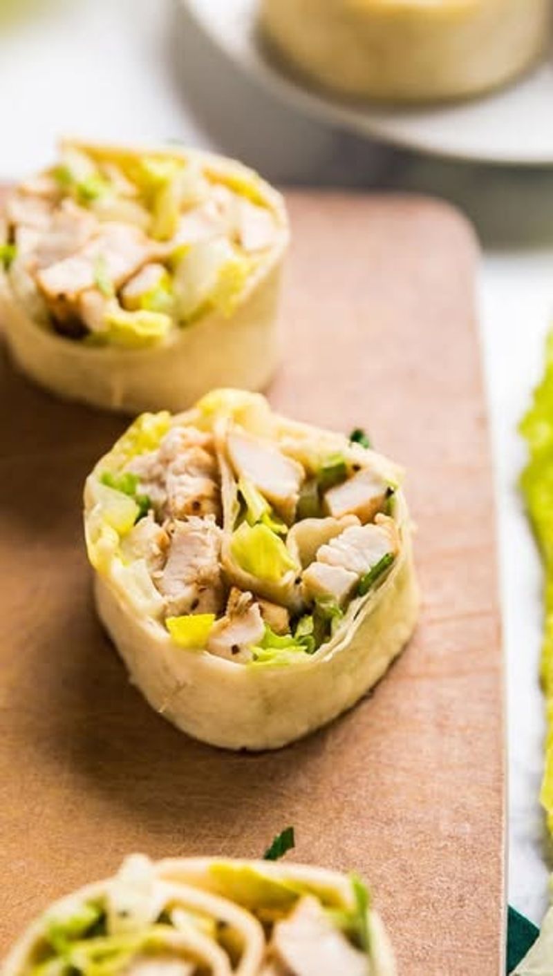 Chicken Caesar Salad Pinwheels
