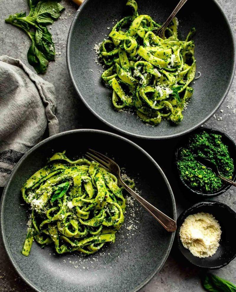 Kale Pesto Over Pasta
