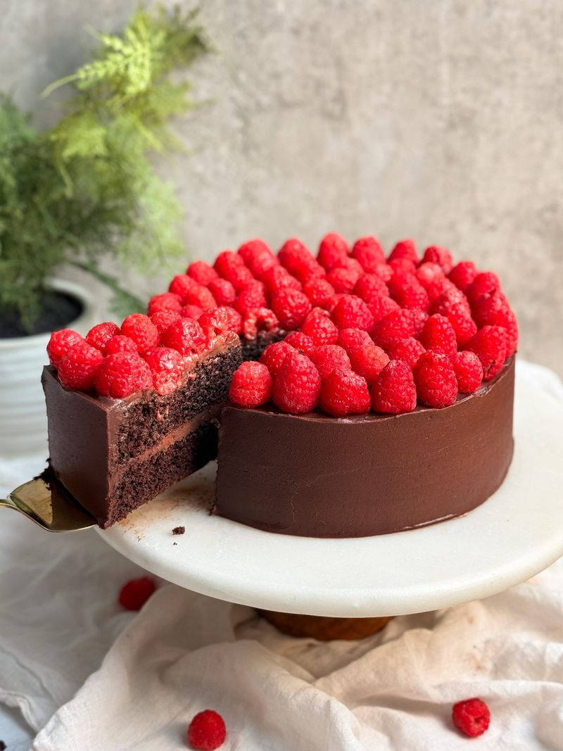Chocolate Raspberry Mirror Glaze