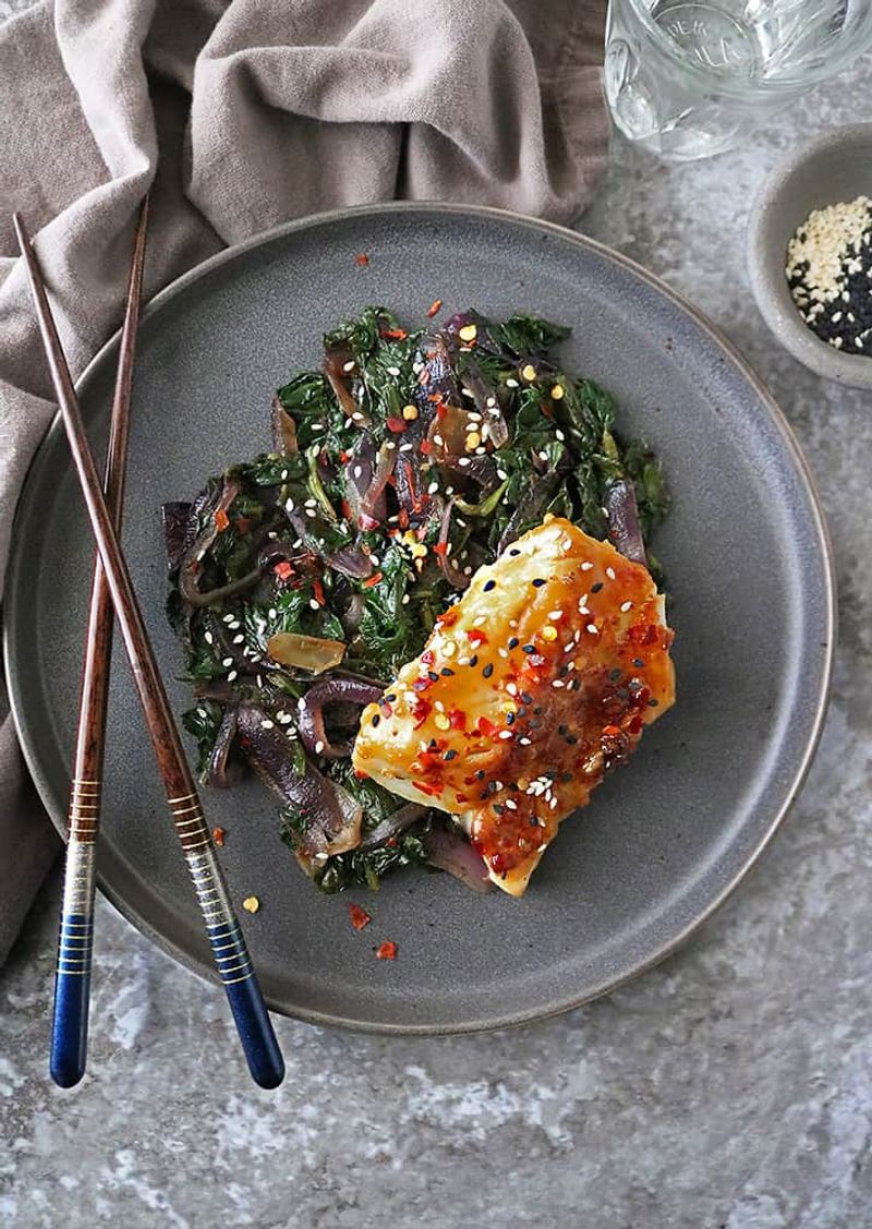 Miso-Glazed Cod With Sesame Broccoli