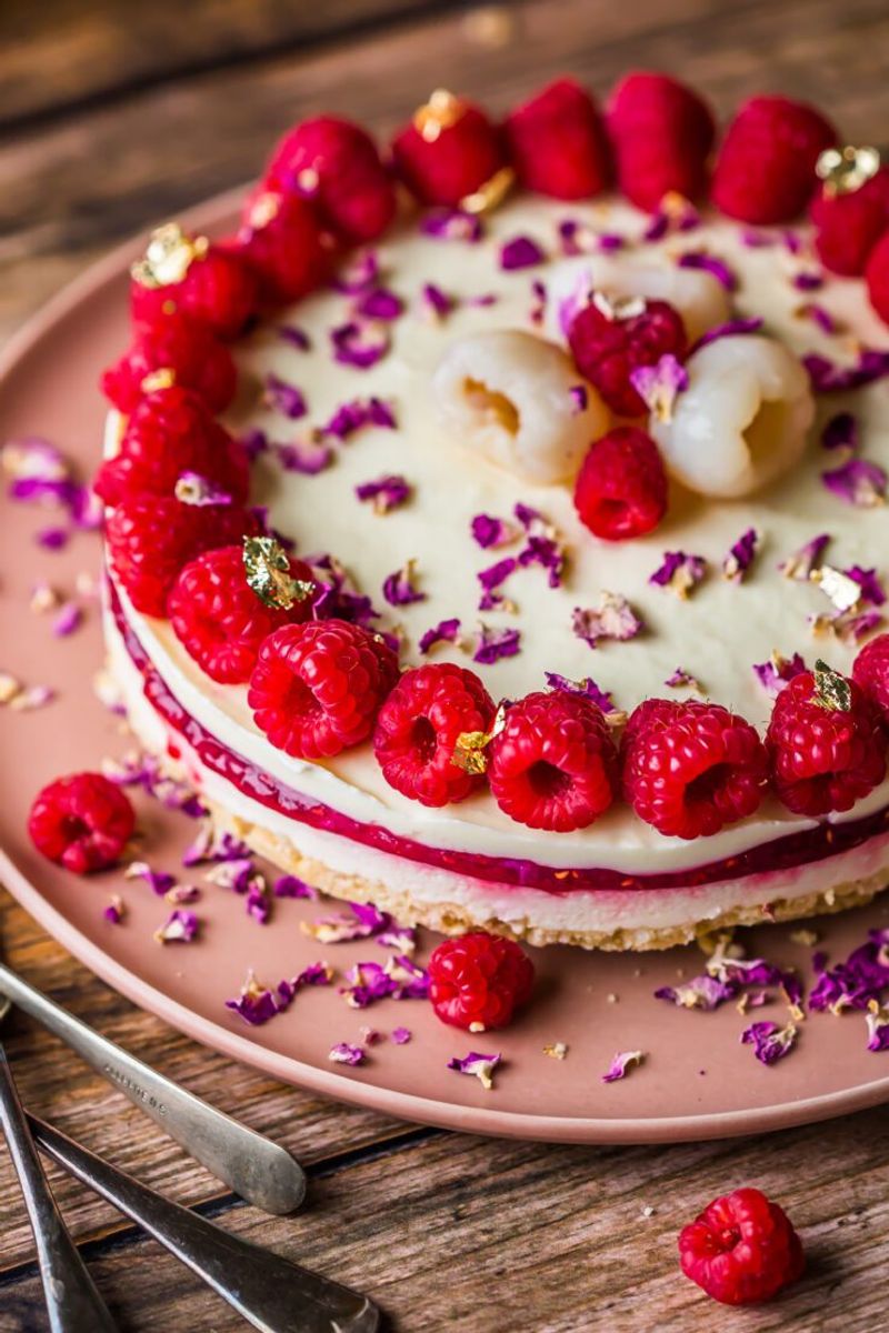 Raspberry Rose Cheesecake