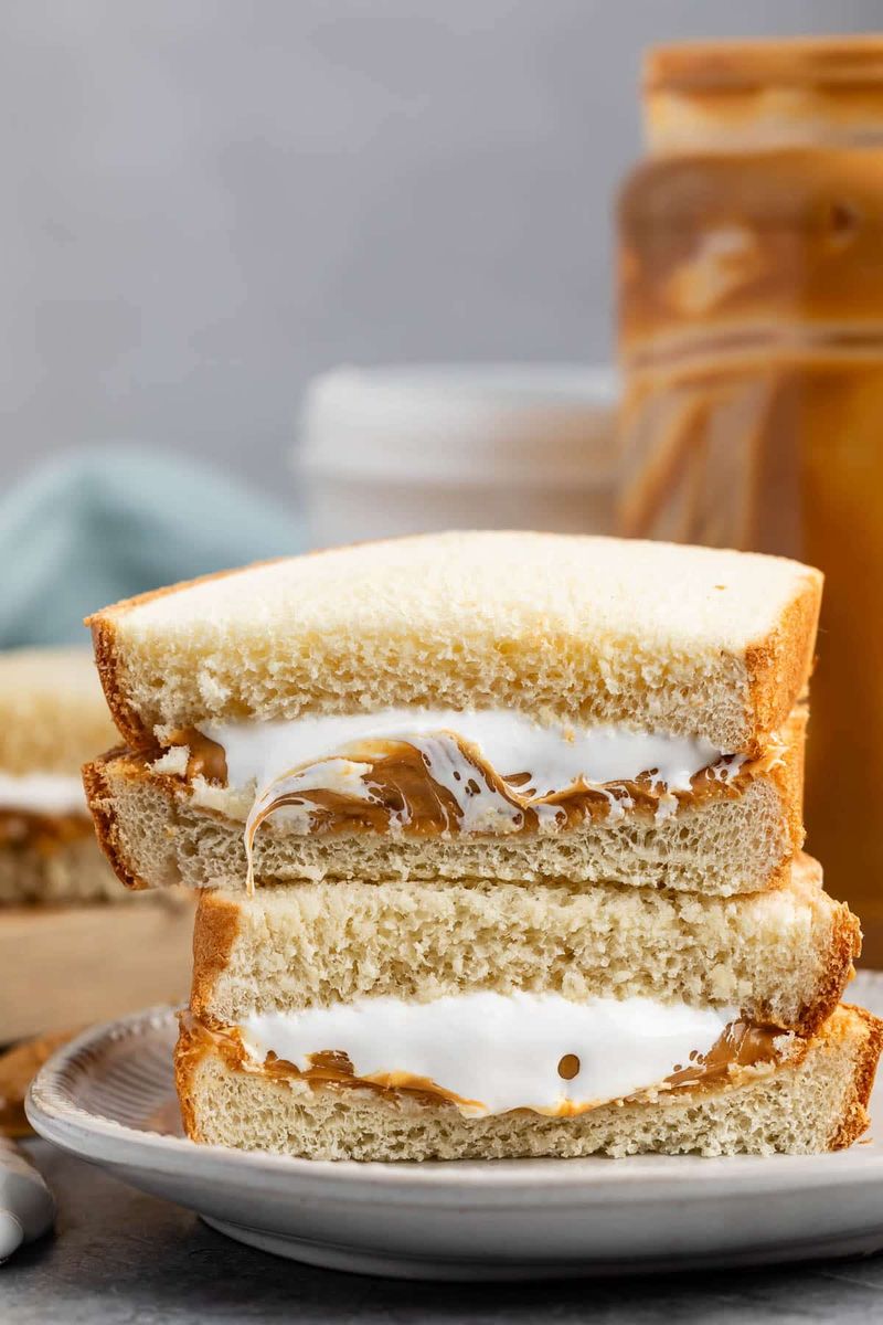 Peanut Butter And Marshmallow Fluff Sandwich