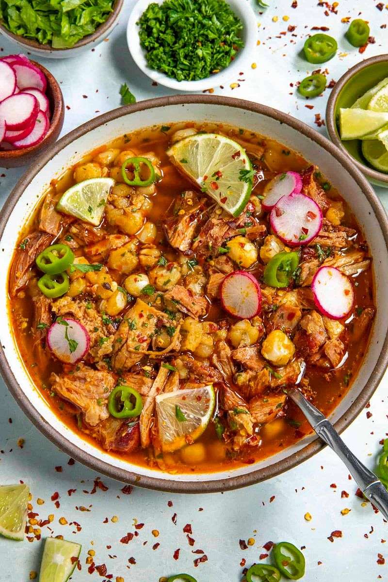 Pozole Rojo (Hominy Pork Stew)