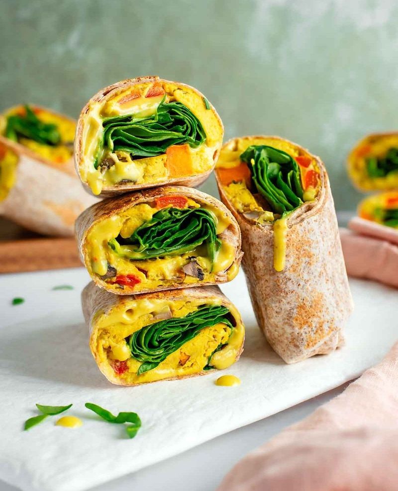 Egg And Spinach Breakfast Wraps