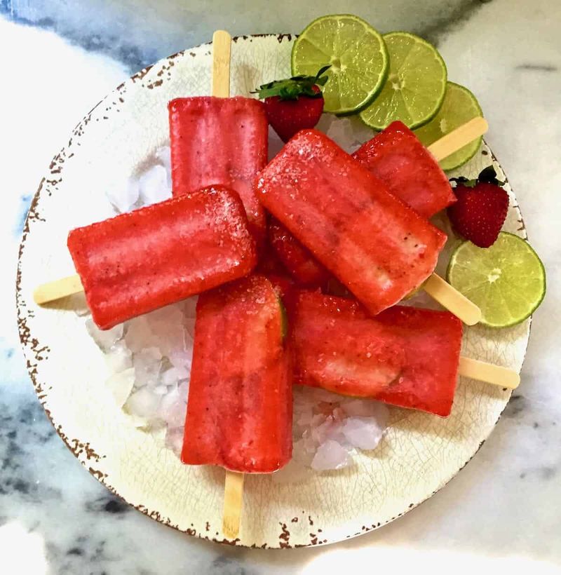 Strawberry Margarita Popsicles