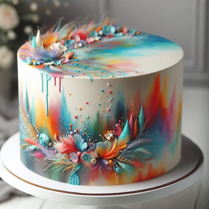 Watercolor Painted Fondant Canvas