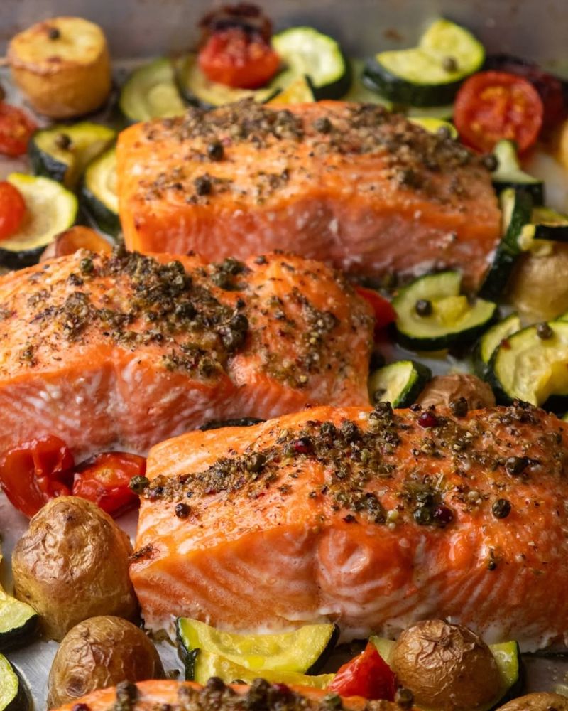 Salmon With Roasted Vegetables
