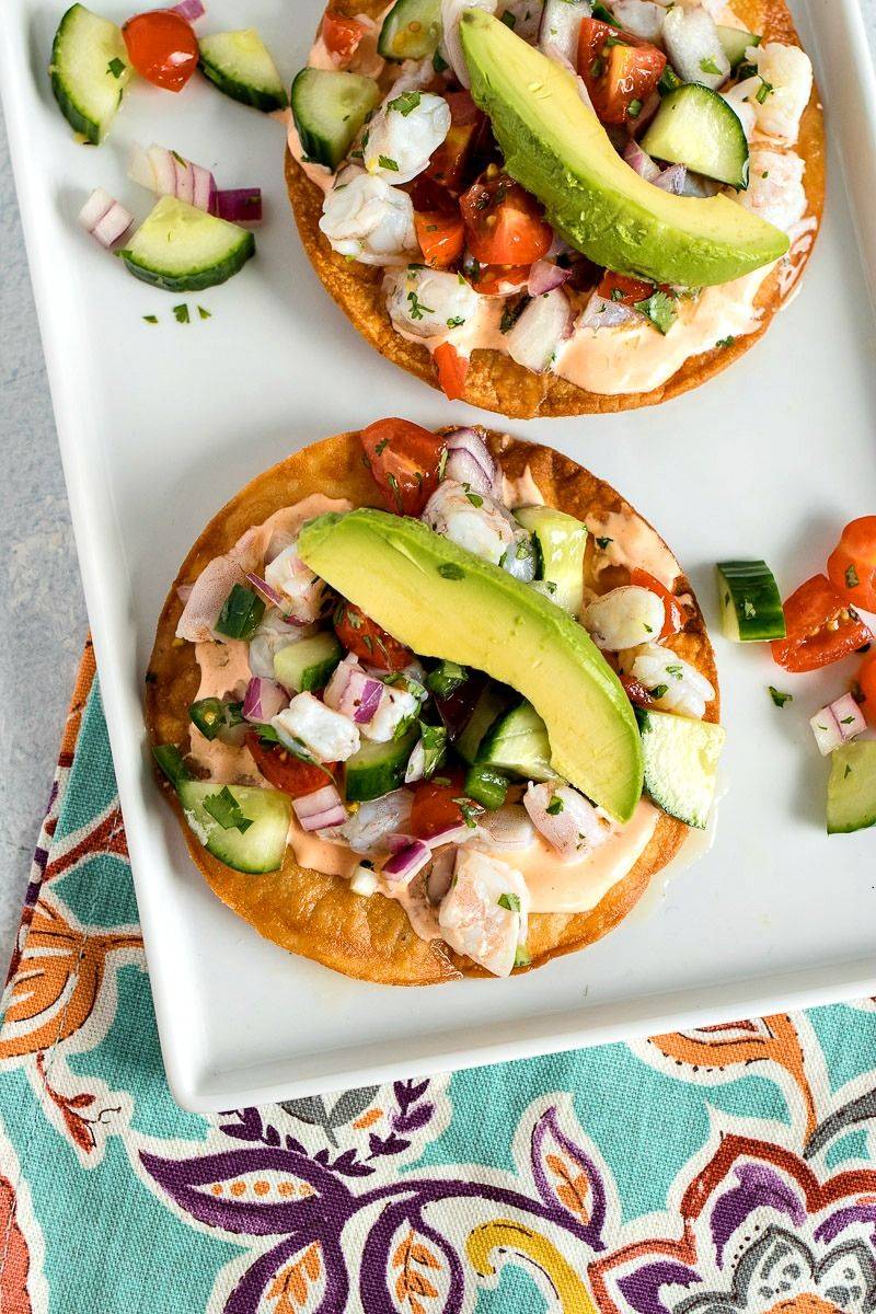 Quick Shrimp Ceviche Tostadas