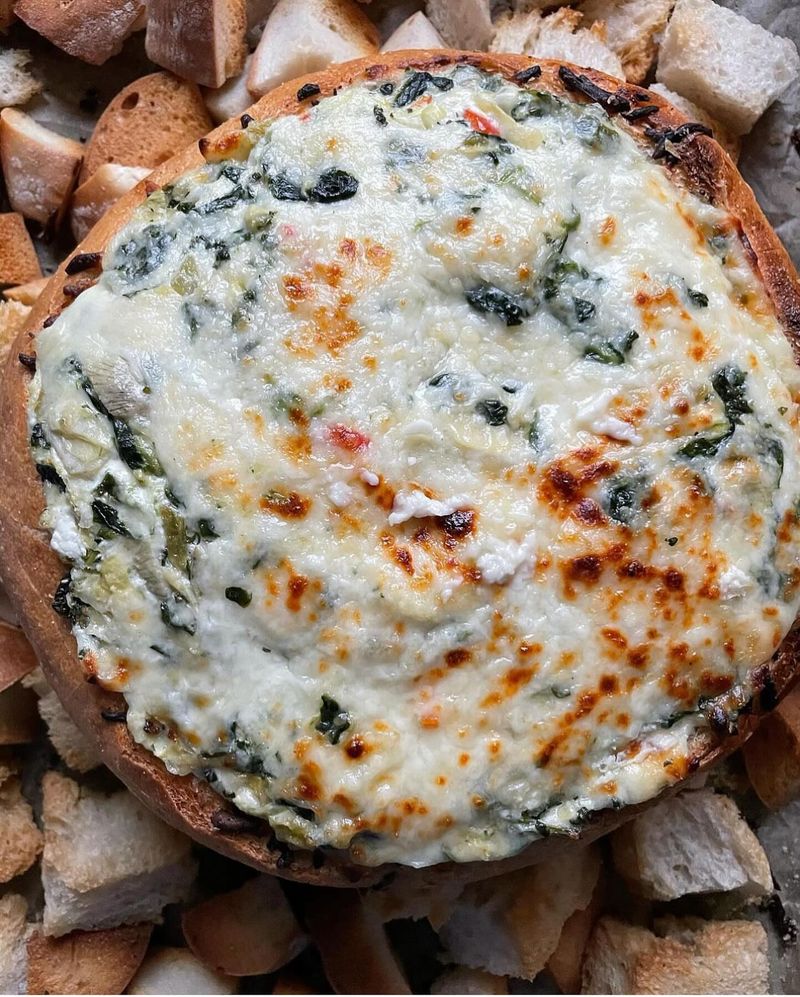 Spinach Dip In A Bread Bowl