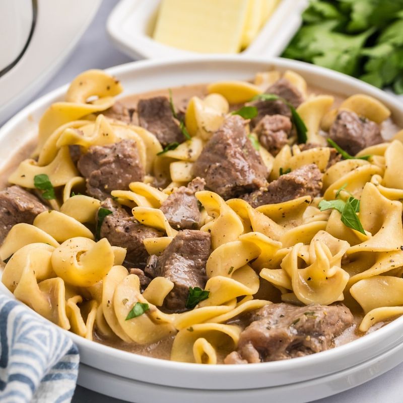Easy Beef And Noodle Skillet