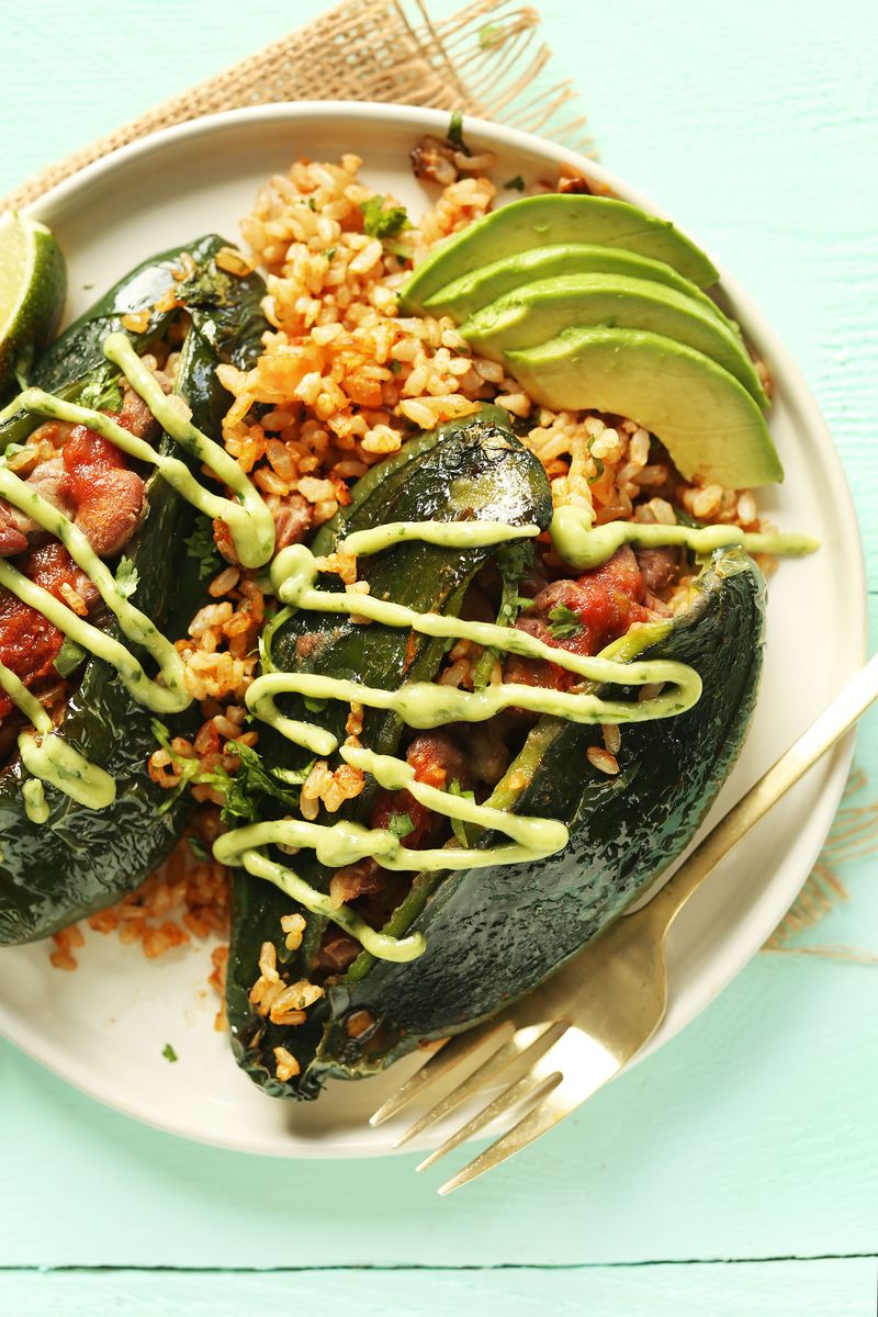 Stuffed Poblano Peppers With Quinoa