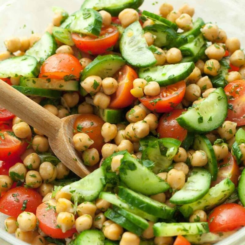 Chickpea Salad With Cucumber And Dill