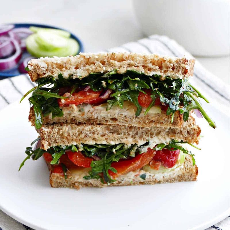 Tomato Jam And Arugula On Multigrain