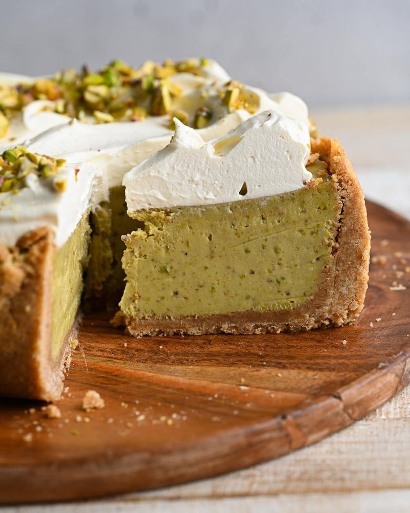 Pistachio Cardamom Cheesecake