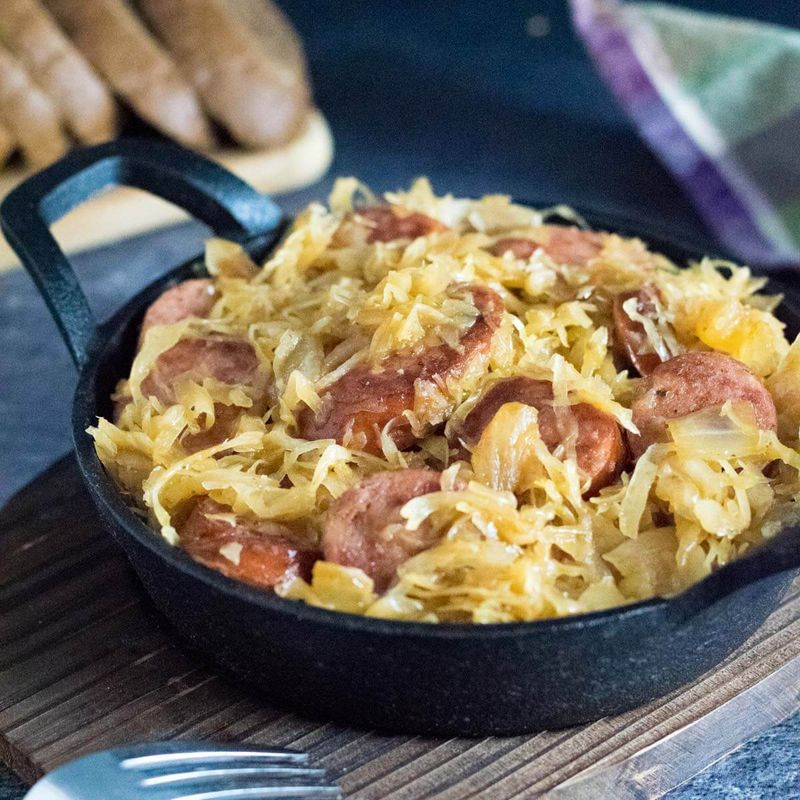 Kielbasa Sauerkraut Beer Bake