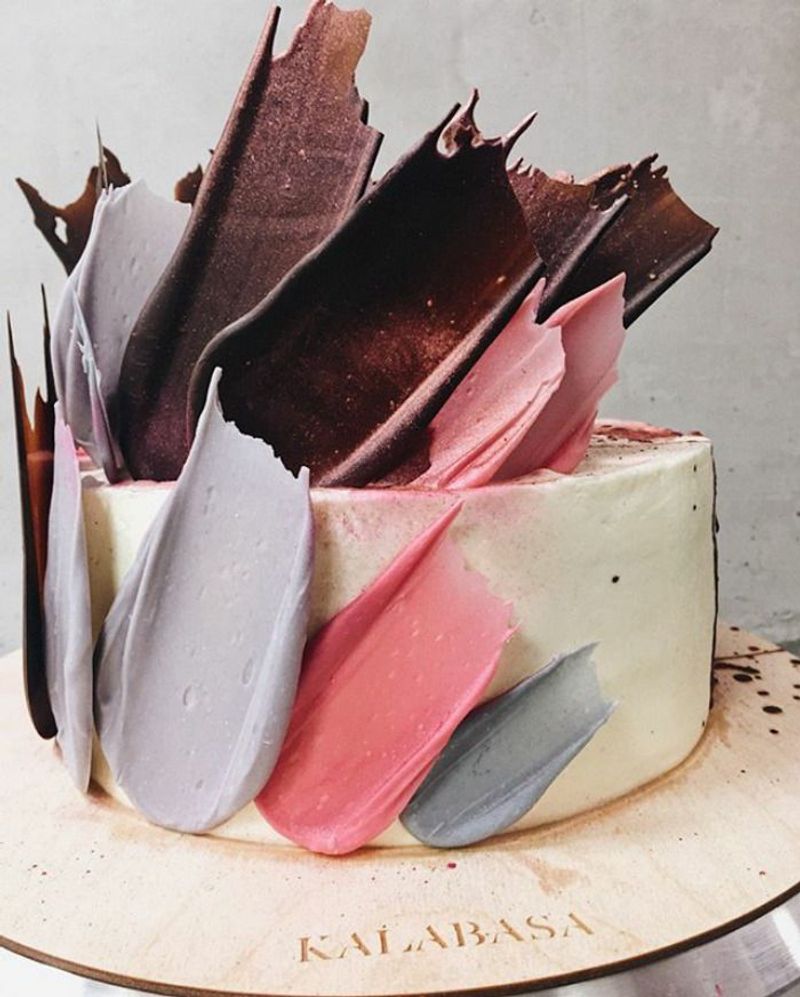 Brushstroke Chocolate Feather Cake
