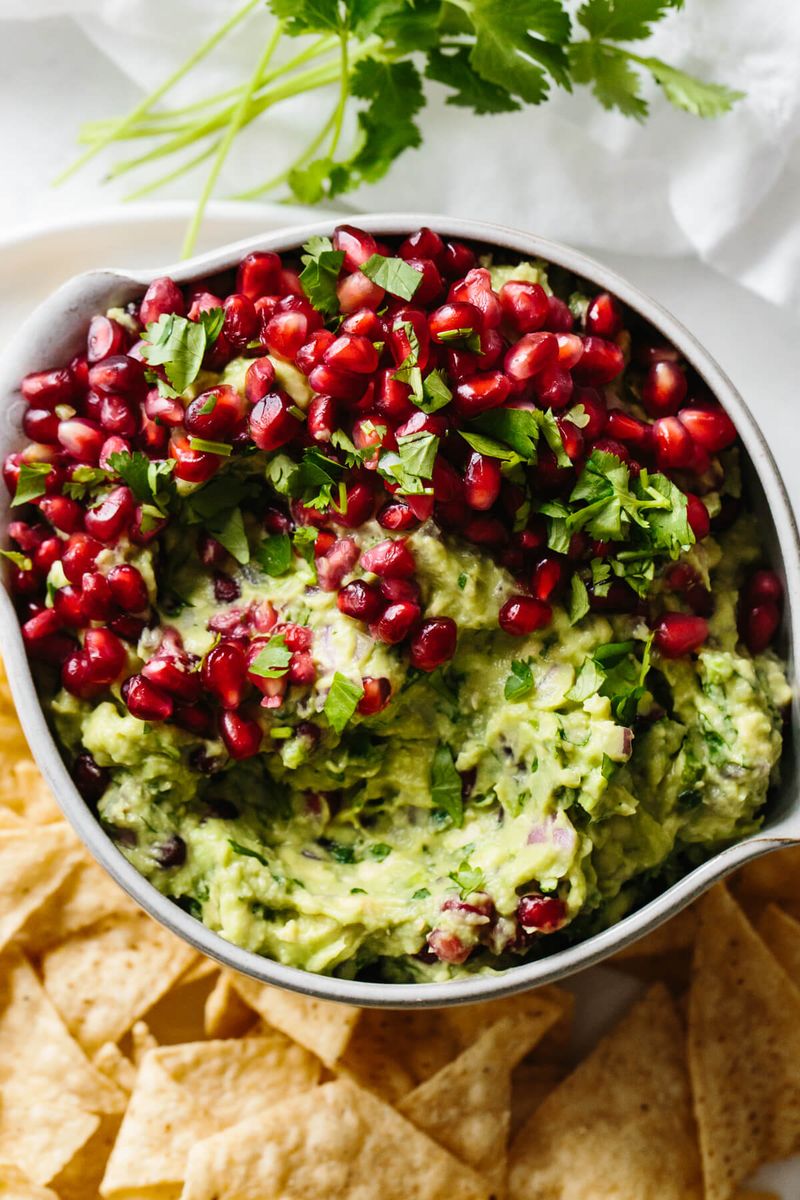 Chunky Guacamole With Pomegranate Seeds
