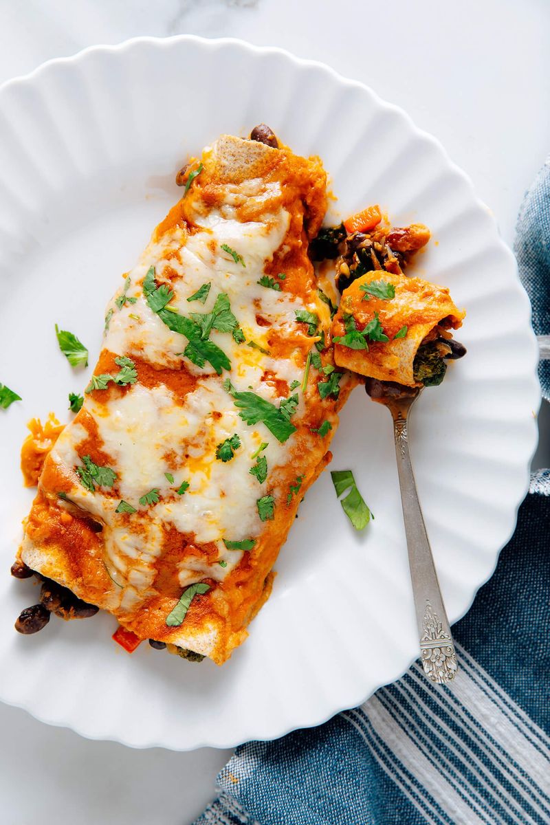 Mushroom And Black Bean Enchiladas