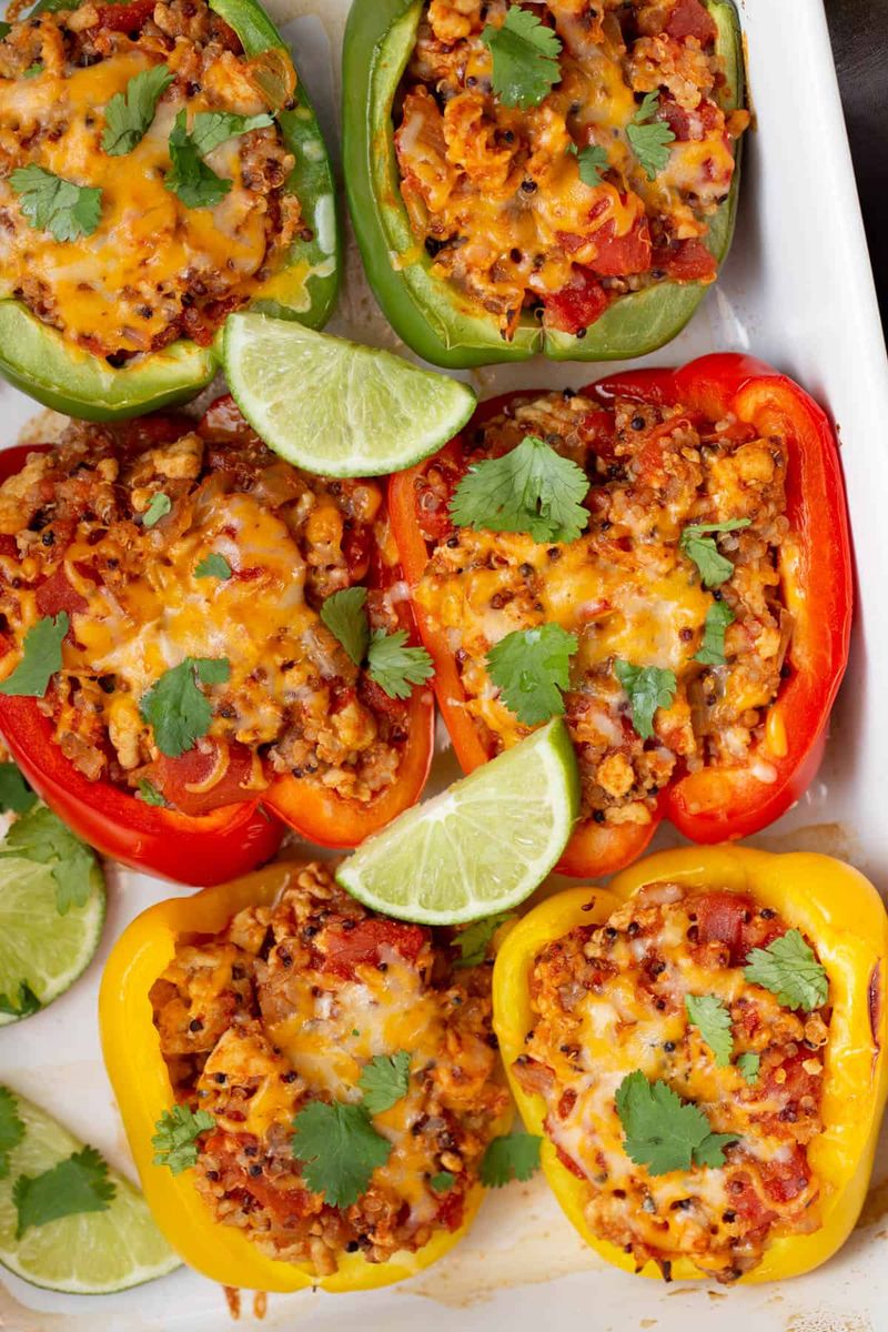 Stuffed Bell Peppers With Turkey and Quinoa