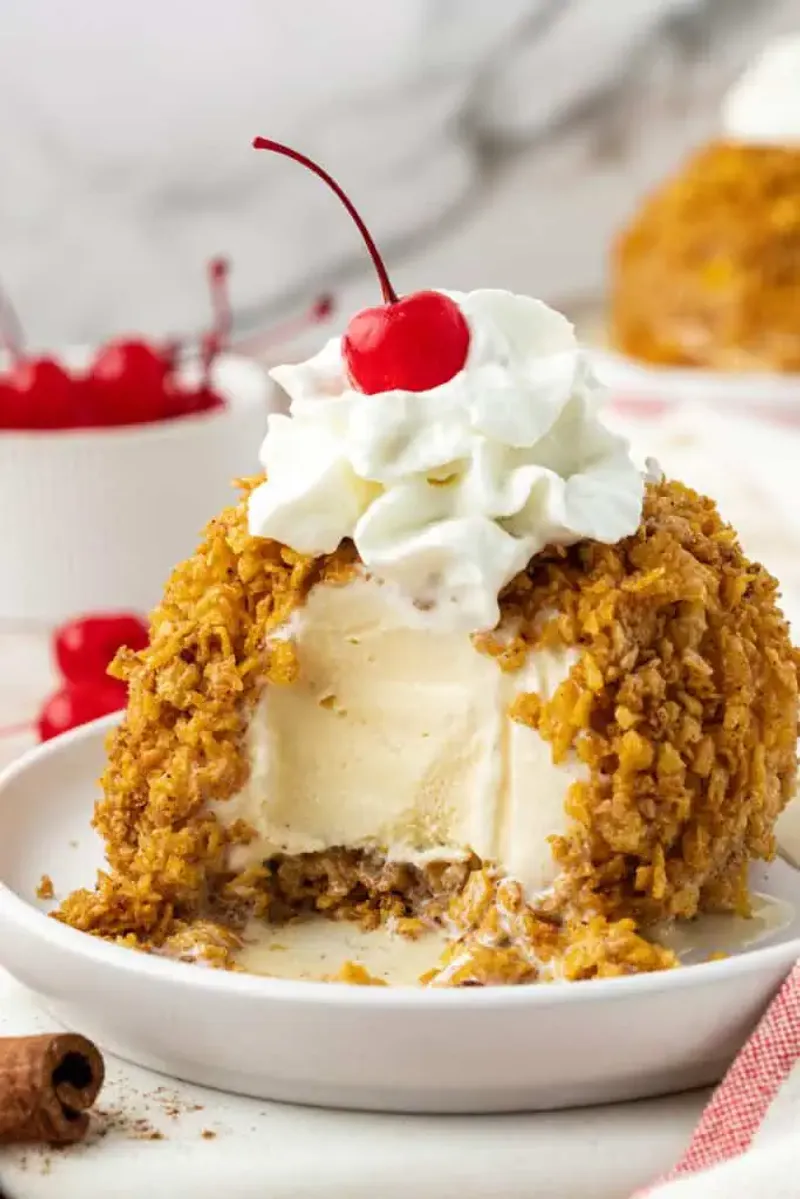 Mini Fried Ice Cream Bites