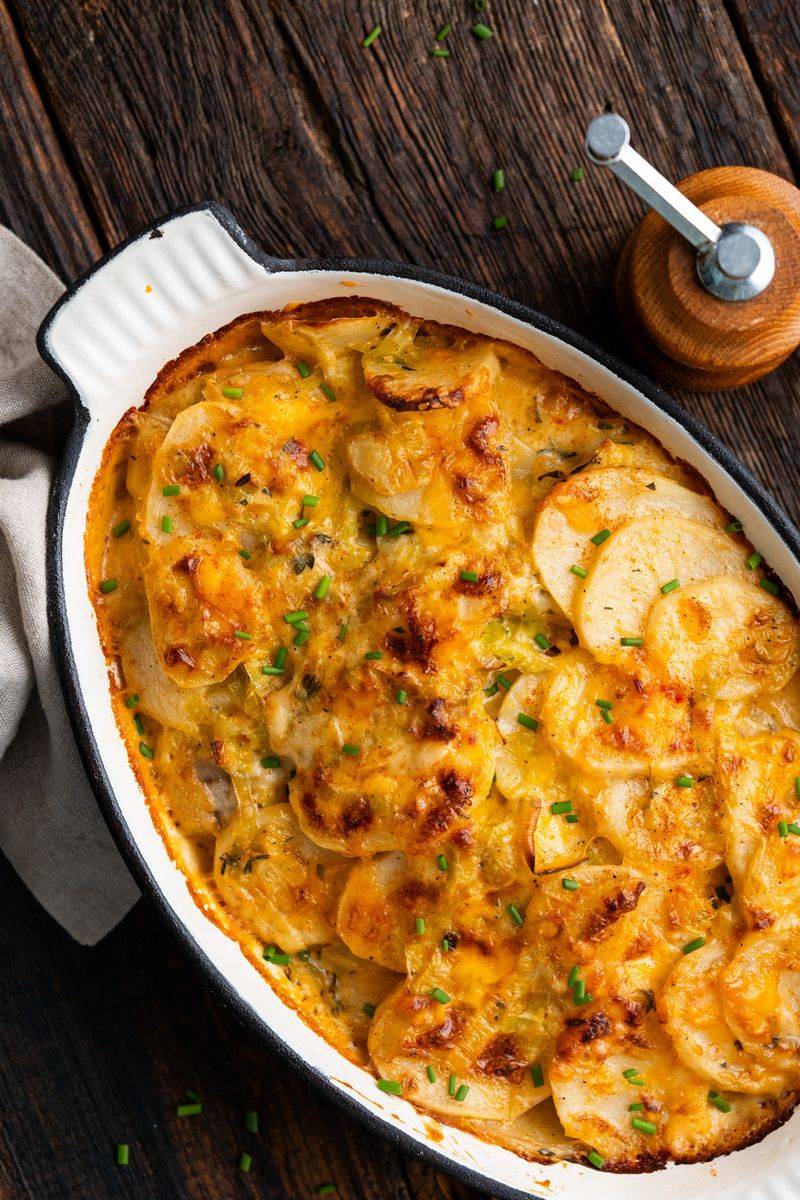 Crispy Topped Potato And Leek Bake
