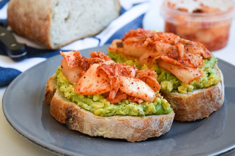 Spicy Kimchi And Avocado Toast