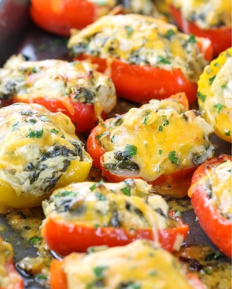 Spinach & Cheese Stuffed Bell Peppers