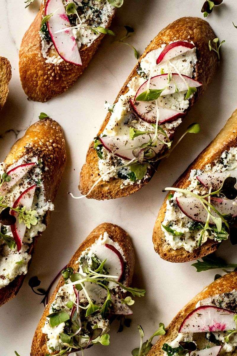 Radish And Feta Crostini