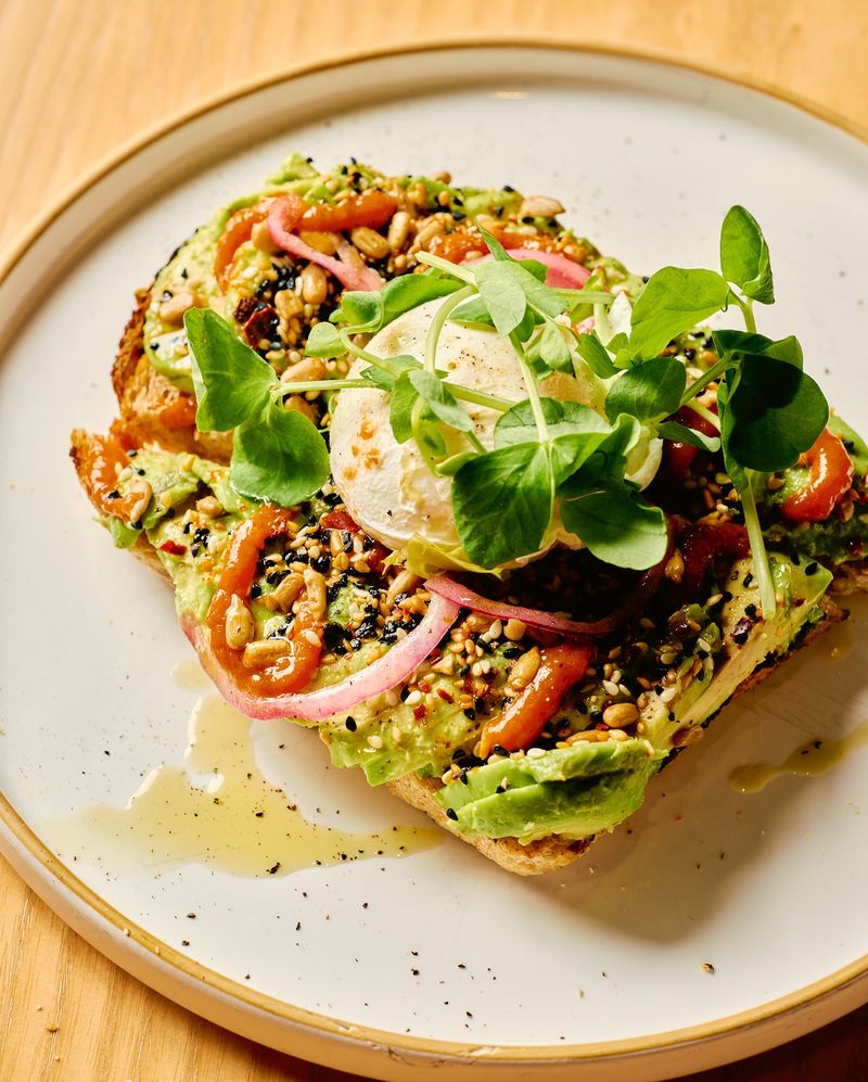 Avocado Toast With Poached Egg And Microgreens
