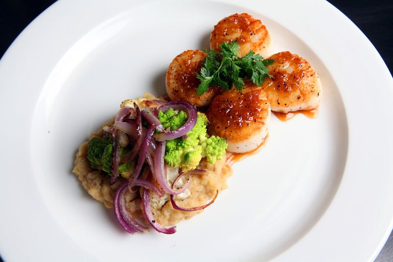 Seared Scallops With Cauliflower Purée
