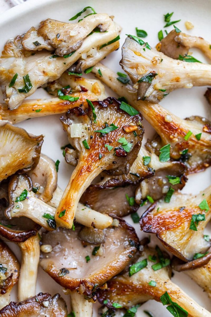 Garlic Butter Grilled Oyster Mushrooms