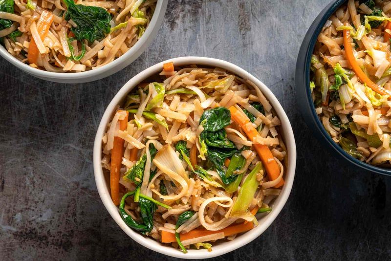 Swap Instant Noodles For Rice Noodles With Vegetables